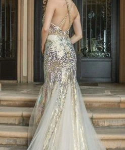 Dancing Queen - 4219 Halter Trumpet Evening Dress