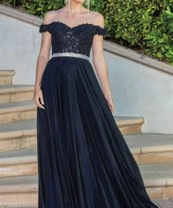 Dancing Queen 4222 - Off- Shoulder A-line Gown