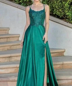 Dancing Queen 4247 - Embroidered Scoop Neck Long Dress