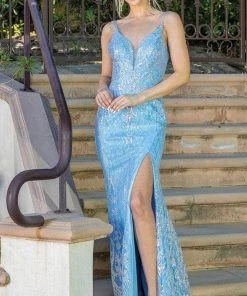 Dancing Queen 4248 - V-Neck Sequin Sheath Dress