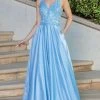 Dancing Queen 4260 - Embroidered Sleeveless V-neck Prom Dress