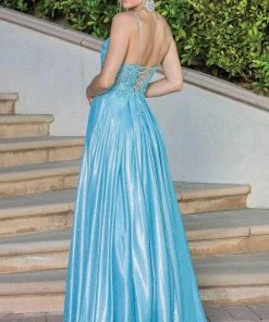 Dancing Queen 4261 - Embroidered V-neck Prom Dress
