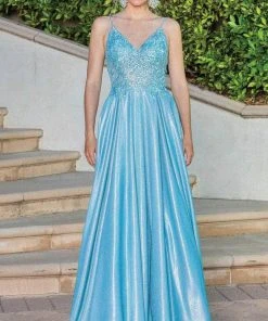 Dancing Queen 4261 - Embroidered V-neck Prom Dress