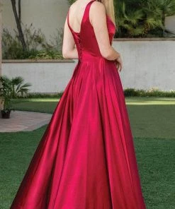 Dancing Queen 4262 - Sleeveless Satin A-Line Prom Dress