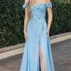 Dancing Queen 4268 - Floral Detailed Off Shoulder Prom Dress