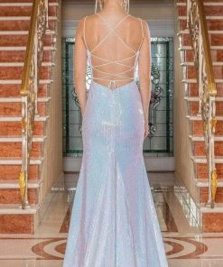 Dancing Queen 4269 - Sequined Sleeveless Scoop Neck Evening Gown