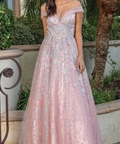 Dancing Queen 4273 - Off-Shoulder A-Line Long Gown