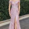 Dancing Queen 4290 - Glittered Off-shoulder Prom Dress