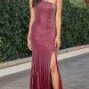 Dancing Queen 4300 - Fully Sequined Asymmetric Prom Dress