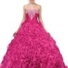 Dancing Queen - 8650 Strapless Embellished Sweetheart Ruffled Quinceanera Ballgown