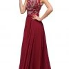 Dancing Queen - 8736 Jewel Detailed Illusion A-Line Long Dress 2 Dancing Queen - 8736 Jewel Detailed Illusion A-Line Long Dress