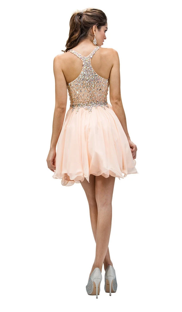 Dancing Queen - 8997 Crystal Beaded V-Neck Chiffon Prom Dress 4 Dancing Queen - 8997 Crystal Beaded V-Neck Chiffon Prom Dress