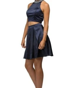 Dancing Queen - 9495 Embellished Collar Two-Piece Homecoming Dress