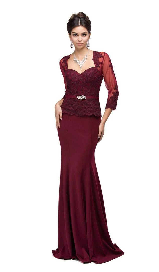 Dancing Queen - 9573 Sheer Sleeves Majestic Lacy Bodice Long Formal Dress 3 Dancing Queen - 9573 Sheer Sleeves Majestic Lacy Bodice Long Formal Dress