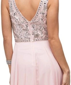 Dancing Queen - 9589 Beaded Bodice Chiffon A-line Prom Dress