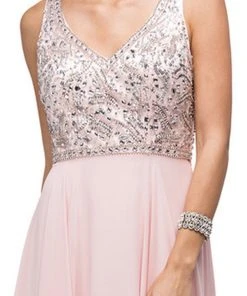 Dancing Queen - 9589 Beaded Bodice Chiffon A-line Prom Dress