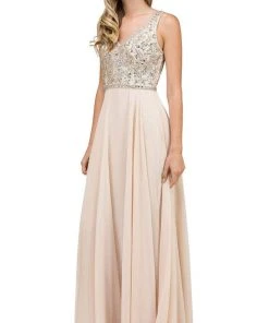 Dancing Queen - 9589 Beaded Bodice Chiffon A-line Prom Dress