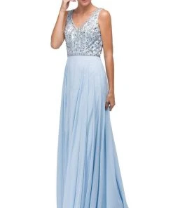 Dancing Queen - 9589 Beaded Bodice Chiffon A-line Prom Dress