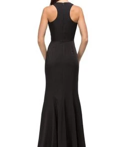 Dancing Queen - 9635 Silky Halter Racer Back Prom Dress