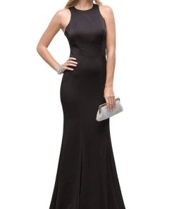 Dancing Queen - 9635 Silky Halter Racer Back Prom Dress