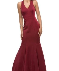 Dancing Queen - 9637 Magnificent V-Neck Racer Back Prom Dress 14 Dancing Queen - 9637 Magnificent V-Neck Racer Back Prom Dress