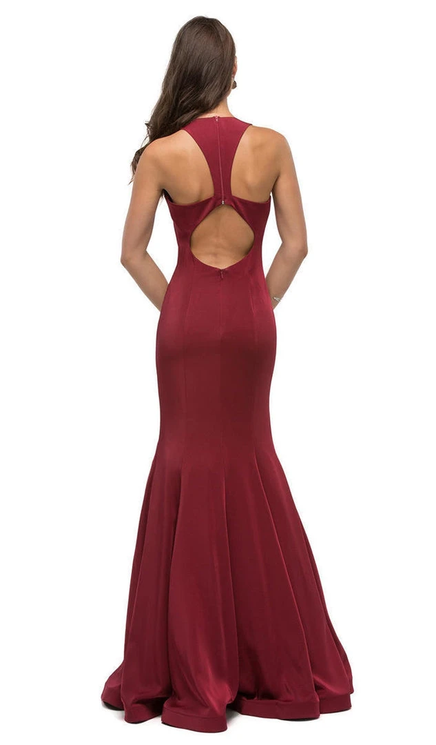 Dancing Queen - 9637 Magnificent V-Neck Racer Back Prom Dress 9 Dancing Queen - 9637 Magnificent V-Neck Racer Back Prom Dress