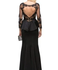 Dancing Queen - 9765 Attractive Lace Beaded Bodice Long Prom Dress