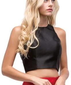 Dancing Queen - 9767 Two Piece Trumpet Silhouette Prom Dress With Ruffled Back