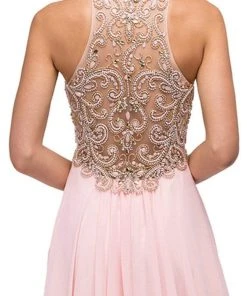 Dancing Queen - 9776 Chiffon Halter A-Line Evening Dress