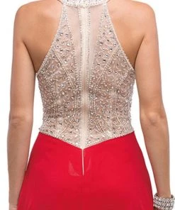 Dancing Queen - 9881 Bedazzled Halter A-line Evening Dress 11 Dancing Queen - 9881 Bedazzled Halter A-line Evening Dress