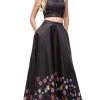Dancing Queen - 9885 Two-Piece Bateau Floral A-line Prom Dress
