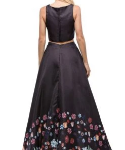 Dancing Queen - 9885 Two-Piece Bateau Floral A-line Prom Dress 5 Dancing Queen - 9885 Two-Piece Bateau Floral A-line Prom Dress
