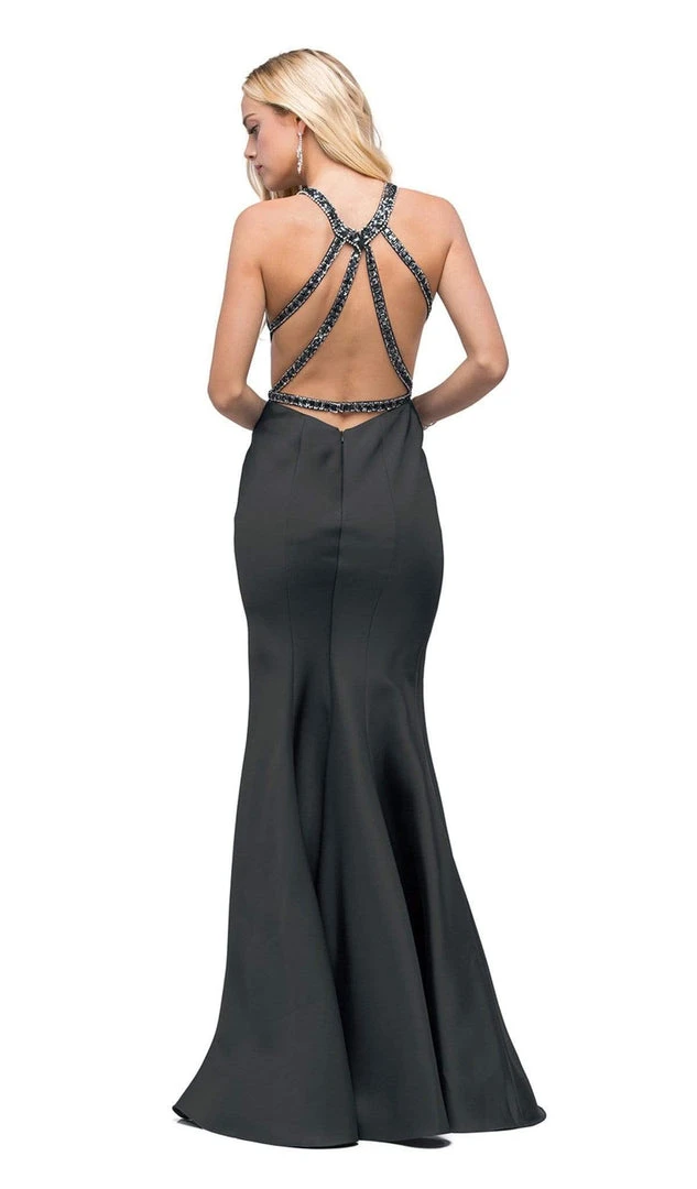 Dancing Queen - 9906 Embellished Halter Neck Mermaid Prom Dress 6 Dancing Queen - 9906 Embellished Halter Neck Mermaid Prom Dress