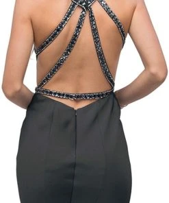 Dancing Queen - 9906 Embellished Halter Neck Mermaid Prom Dress 11 Dancing Queen - 9906 Embellished Halter Neck Mermaid Prom Dress