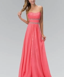 Elizabeth K - GL1017 Sweetheart Sequined Empire Waist Dress