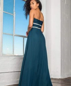 Elizabeth K - GL1017 Sweetheart Sequined Empire Waist Dress