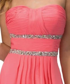 Elizabeth K - GL1017 Sweetheart Sequined Empire Waist Dress