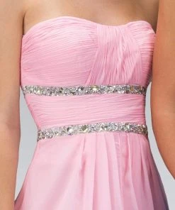 Elizabeth K - GL1017 Sweetheart Sequined Empire Waist Dress