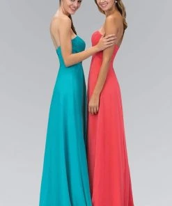 Elizabeth K - GL1122 Pleated Sweetheart Chiffon A-line Dress 5 Elizabeth K - GL1122 Pleated Sweetheart Chiffon A-line Dress