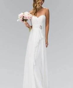 Elizabeth K - GL1125 Strapless Ruched Sweetheart Chiffon Dress 7 Elizabeth K - GL1125 Strapless Ruched Sweetheart Chiffon Dress