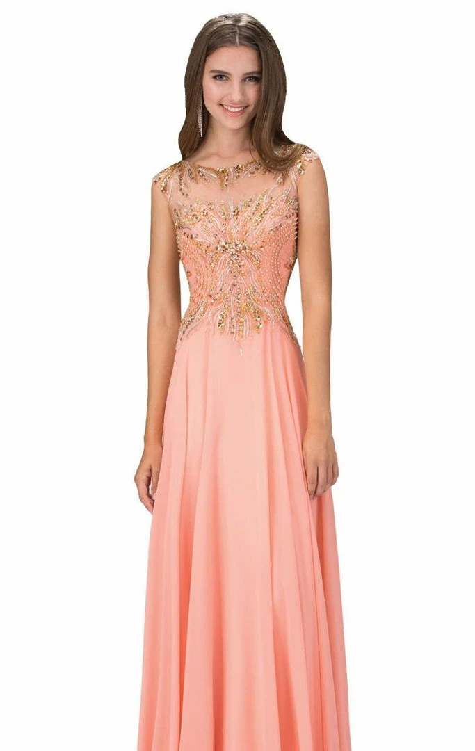 Elizabeth K - GL1305 Embellished Sleeveless Long Dress 6 Elizabeth K - GL1305 Embellished Sleeveless Long Dress