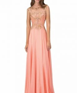 Elizabeth K - GL1305 Embellished Sleeveless Long Dress