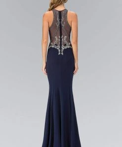 Elizabeth K - GL1357 Embellished High Neck Long Gown