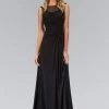 Elizabeth K - GL1375 Ruched Applique Illusion A-Line Gown 1 Elizabeth K - GL1375 Ruched Applique Illusion A-Line Gown