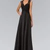 Elizabeth K - GL1376 Laced And Ruched V-Neck Chiffon Dress 2 Elizabeth K - GL1376 Laced And Ruched V-Neck Chiffon Dress
