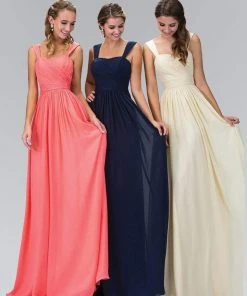 Elizabeth K - GL1386 Sleeveless Shoulder Straps Chiffon Long Dress 8 Elizabeth K - GL1386 Sleeveless Shoulder Straps Chiffon Long Dress