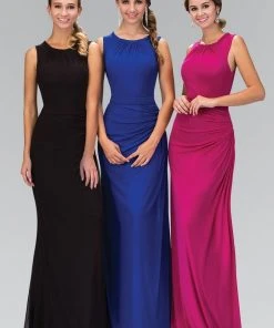 Elizabeth K - GL1395 Bateau Draped Jersey Gown
