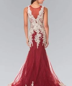 Elizabeth K - GL1462 Ornate Lace Illusion Trumpet Gown 10 Elizabeth K - GL1462 Ornate Lace Illusion Trumpet Gown