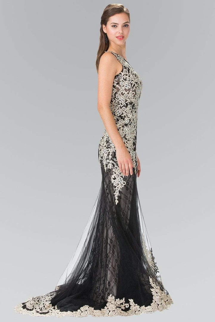 Elizabeth K - GL1462 Ornate Lace Illusion Trumpet Gown 8 Elizabeth K - GL1462 Ornate Lace Illusion Trumpet Gown