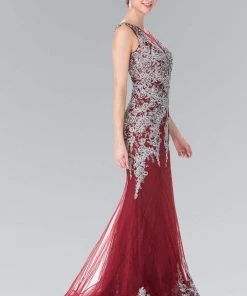Elizabeth K - GL1462 Ornate Lace Illusion Trumpet Gown 12 Elizabeth K - GL1462 Ornate Lace Illusion Trumpet Gown